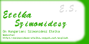 etelka szimonidesz business card